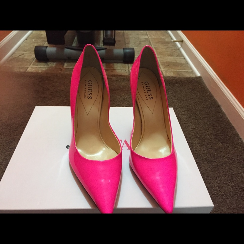 Neon pink heels